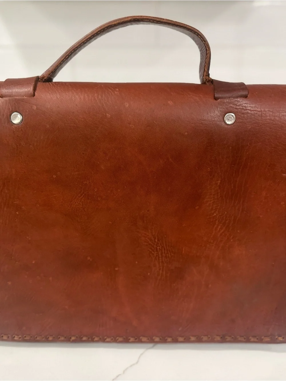 Vintage 70’s Genuine Brown Leather Messenger Bag